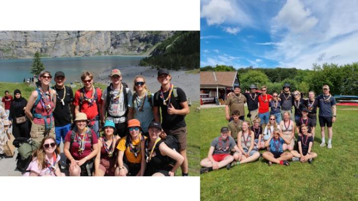 Gruppebillede af klanen på tur